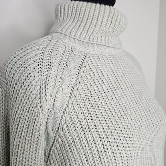 Mint Green Cropped Turtle Neck Sweater, Size Small - Picture 5 of 12